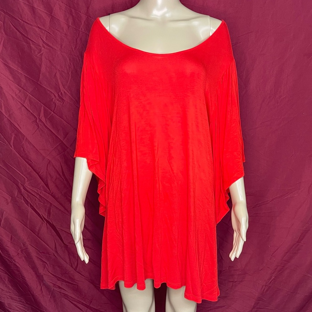 Mountain Mamas Red Short Batwing Sleeve Blouse XXXL